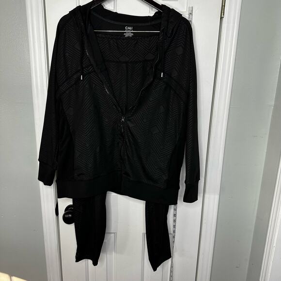 Cali athleisure 2pc black set plus size 1x hoodie leggings 27” inseam - Picture 1 of 10